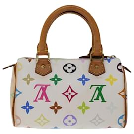 Louis Vuitton-Mini borsa Speedy monogramma multicolore LOUIS VUITTON bianca M92645 LV Auth yk10975UN-Bianco