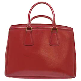 Prada-PRADA Bolsa de mão em couro vermelho Auth bs12371-Vermelho