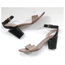 Chloé-Chloe two tone block heel sandals-Black,Beige