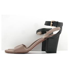 Chloé-Sandalias de tacón bloque bicolor Chloe-Negro,Beige