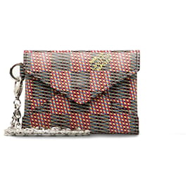 Louis Vuitton-Red Louis Vuitton Damier Pop Kirigami Necklace Pouch on Chain-Red