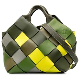 Loewe-Bolso satchel de cesta tejida pequeño excedente de Loewe verde-Verde
