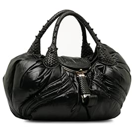 Fendi-Black Fendi x Moncler Puffer Spy Handbag-Black