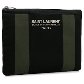 Saint Laurent-Cartera sobre de playa con cremallera de Saint Laurent negra-Negro