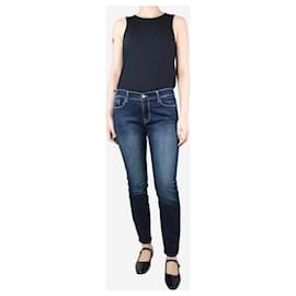 Frame Denim-Indigoblaue Jeans mit mittelhohem Bund und geradem Bein – Größe UK 10-Blau