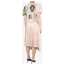 Simone Rocha-Conjunto top bordado rosa e saia midi plissada - tamanho Reino Unido 12-Rosa