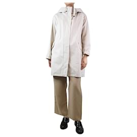 Max Mara-Manteau en coton à capuche gris - taille UK 10-Gris