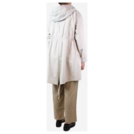 Max Mara-Grey hooded cotton coat - size UK 10-Grey