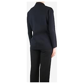 Issey Miyake-Black tailored shape button-up blazer - size UK 10-Black