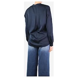 Vince-Navy blue silk blouse - size UK 8-Blue