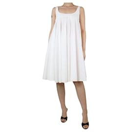 Dolce & Gabbana-Vestido blanco de algodón sin mangas - talla UK 6-Blanco