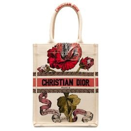 Dior-Dior Braune vertikale Büchertasche mit Fleurs Bibliques-Stickerei-Braun,Beige