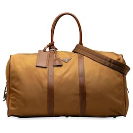 Prada-Prada Brown Tessuto Travel Bag-Brown