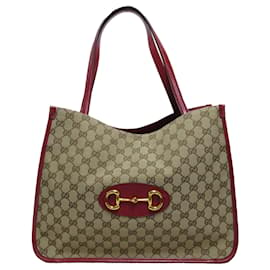 Gucci-Gucci Brown GG Canvas Horsebit 1955 Tote-Brown,Other