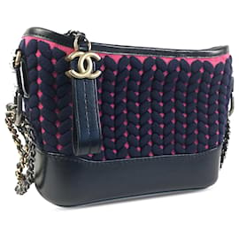 Chanel-Chanel Gabrielle Hobo-Tasche aus gewebter Baumwolle in Blau-Blau