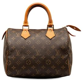 Louis Vuitton-Louis Vuitton Marrom Monograma Speedy 25-Marrom