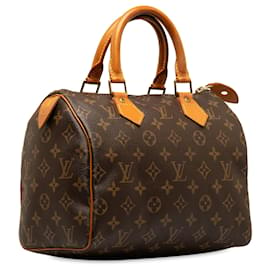 Louis Vuitton-Louis Vuitton Marrom Monograma Speedy 25-Marrom