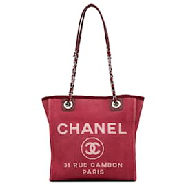 Chanel-Bolsa Chanel Mini Deauville vermelha-Vermelho