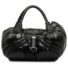 Fendi-Fendi Black x Moncler Puffer Spy Handbag-Black