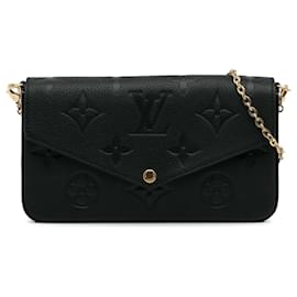 Louis Vuitton-Louis Vuitton Schwarzes Monogramm Empreinte Wild at Heart Pochette Felicie-Schwarz,Andere