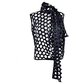 Maison Martin Margiela Blusa in seta nera Nero
