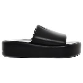 Balenciaga Rise platform mules black leather Black