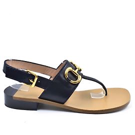 Sandali Gucci Horsebit in pelle nera 38 Nero