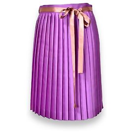 Saia plissada Gucci rosa com laço Rosa