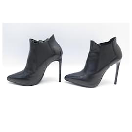 Saint Laurent-ZAPATOS YVES SAINT LAURENT PARIS ELA 315557 38 Botines de cuero-Negro