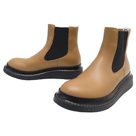 LOEWE SAPATOS BOTAS CHELSEA 40 EM COURO MARROM + CAIXA + BOTAS BOLSA Marrom