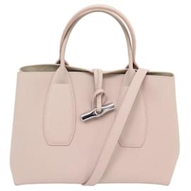 Longchamp-NEU LONGCHAMP ROSEAU M HANDTASCHE 10058HPN133 ROSA LEDERTASCHE MIT CROSSBODY-Pink