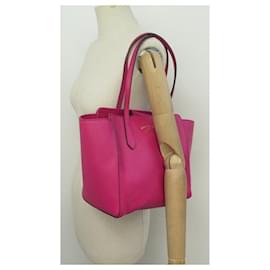 Gucci-BOLSA GUCCI SWING 354408 EM BOLSA DE MÃO FUSCHIA DE COURO COM SEMENTES DE FUSHIA-Fuschia