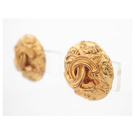 Chanel-VINTAGE-OHRRINGE MIT CHANEL-LOGO-CC-CLIPS 1995 IN GOLD METALL GOLD OHRRINGE-Golden