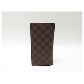 Louis Vuitton-LOUIS VUITTON BRAZA N WALLET60017 CHECKED EBONY WALLET CARD HOLDER-Brown