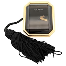 Chanel-VINTAGE CHANEL REVEIL PREMIERE QUARTZ CLOCK IN GOLD METAL CLOCK WATCH-Golden