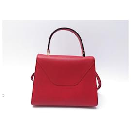 Valextra-NEW VALEXTRA ISIDE WBES HANDBAG0036028loc99RR RED LEATHER HAND BAG-Red