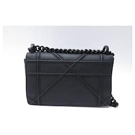 Christian Dior-SAC A MAIN DIOR DIORAMA ULTRA BLACK CUIR MAT BANDOULIERE HAND BAG PURSE-Noir