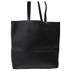 Burberry-BURBERRY TOTE LOGO TB EMBOSSED 8019610 IN BLACK SEEDED LEATHER LEATHER HANDBAG-Black