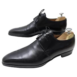 Aubercy-AUBERCY SHOES 3 carnations 9.5 43.5 BLACK LEATHER SHOES DERBY-Black