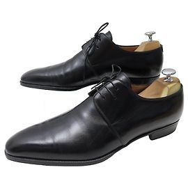 SCARPE AUBERCY 3 garofani 9.5 43.5 SCARPE DERBY . IN PELLE NERA Nero
