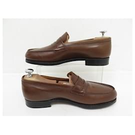 JM Weston-NEW JM WESTON SHOES 180 Church´s Loafers 6D 40 BROWN LEATHER + LOAFERS BOX-Brown