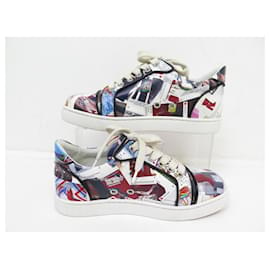Christian Louboutin-CHAUSSURES CHRISTIAN LOUBOUTIN BASKETS FUN VIEIRA 35 CUIR LEATHER SNEAKERS-Multicolore
