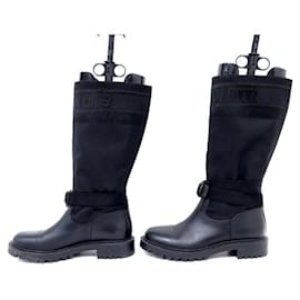 Christian Dior-NEUF CHAUSSURES CHRISTIAN DIOR D-MAJOR KCI611SCN 38 BOTTES NEW BOOTS SHOES-Noir