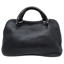 Christian Dior-SAC A MAIN CHRISTIAN DIOR GAUCHO CUIR NOIR BLACK LEATHER HAND BAG PURSE-Noir
