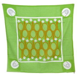 Hermès-NEW HERMES SCARF 2008 SPECIAL ISSUE 75TH ANNIVERSARY LAOCTS TENNIS SCARF-Green
