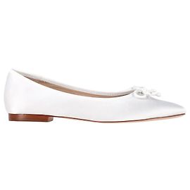 Autre Marque Bailarinas Porte & Paire en Satén Blanco Blanco