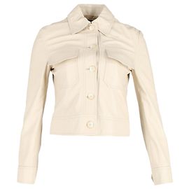 Joseph – Geknöpfte Jacke aus beigem Leder Braun Beige