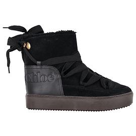 Chloé See by Chloe Bottines Charlee en daim noir Noir