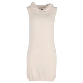 Vestido de malha Rick Owens em lã creme Branco Cru
