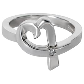 Tiffany & Co-TIFFANY & CO. Paloma Picasso Loving Heart Ring em prata de lei 02 ctw-Prata,Metálico